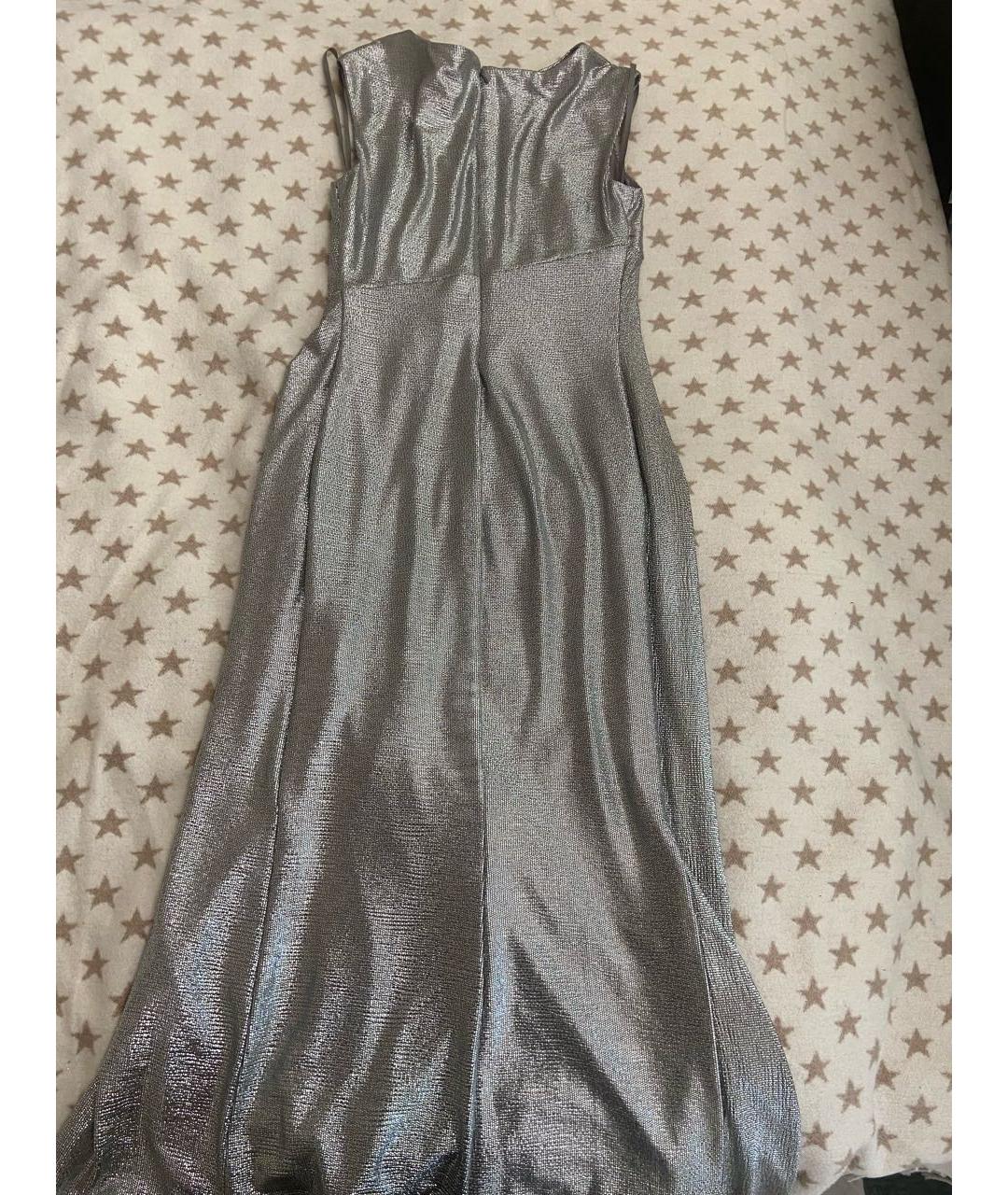RALPH LAUREN Серебряное полиэстеровое вечернее платье, фото 6