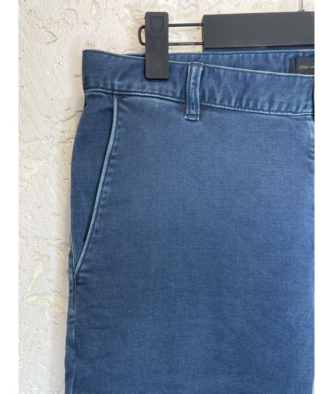 JOHN VARVATOS STAR USA Синие хлопко-эластановые джинсы скинни, фото 4