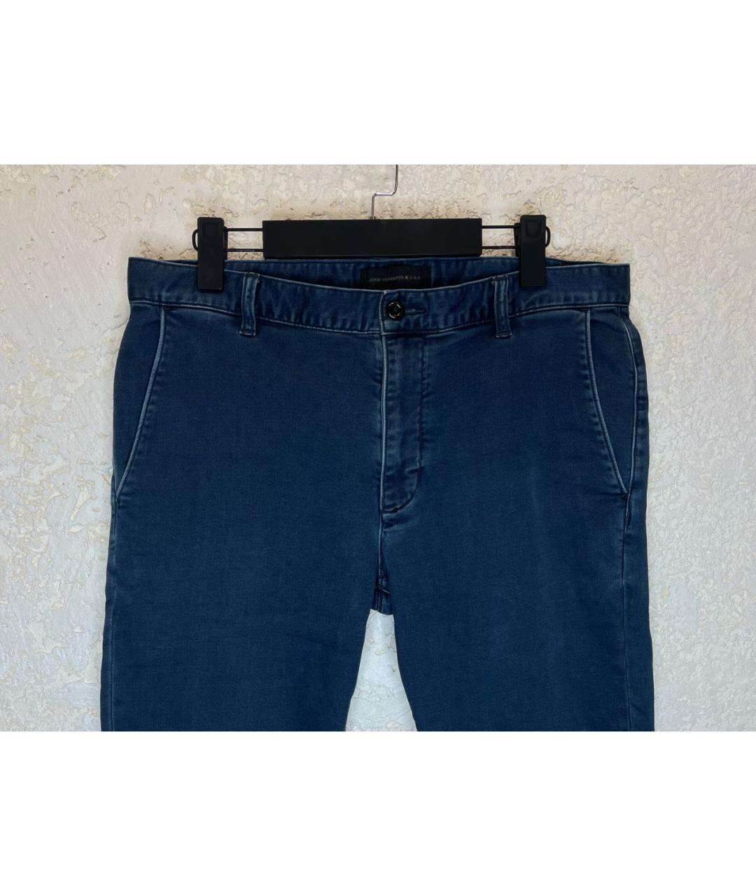 JOHN VARVATOS STAR USA Синие хлопко-эластановые джинсы скинни, фото 2