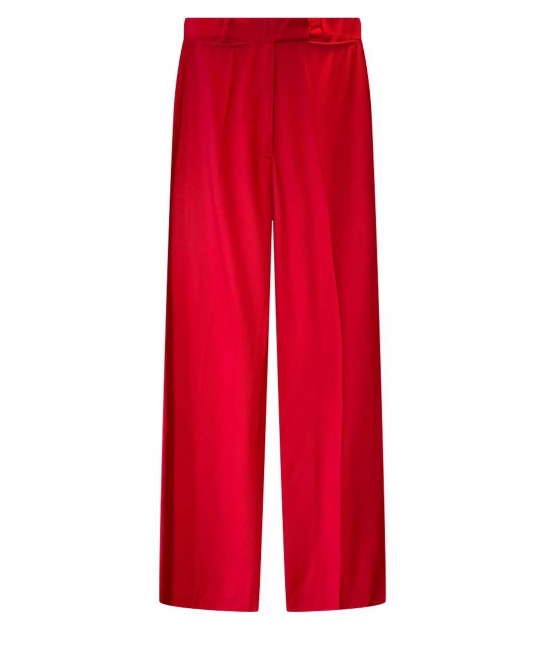 GOLDEN GOOSE DELUXE BRAND Красные вискозные прямые брюки, фото 1