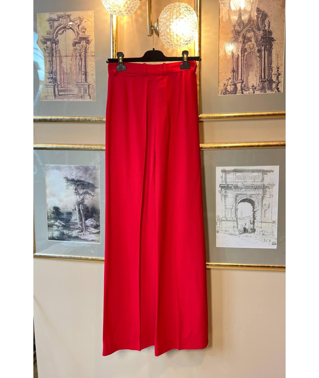 GOLDEN GOOSE DELUXE BRAND Красные вискозные прямые брюки, фото 2