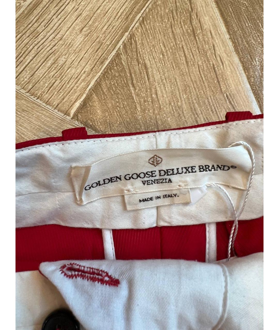 GOLDEN GOOSE DELUXE BRAND Красные вискозные прямые брюки, фото 3