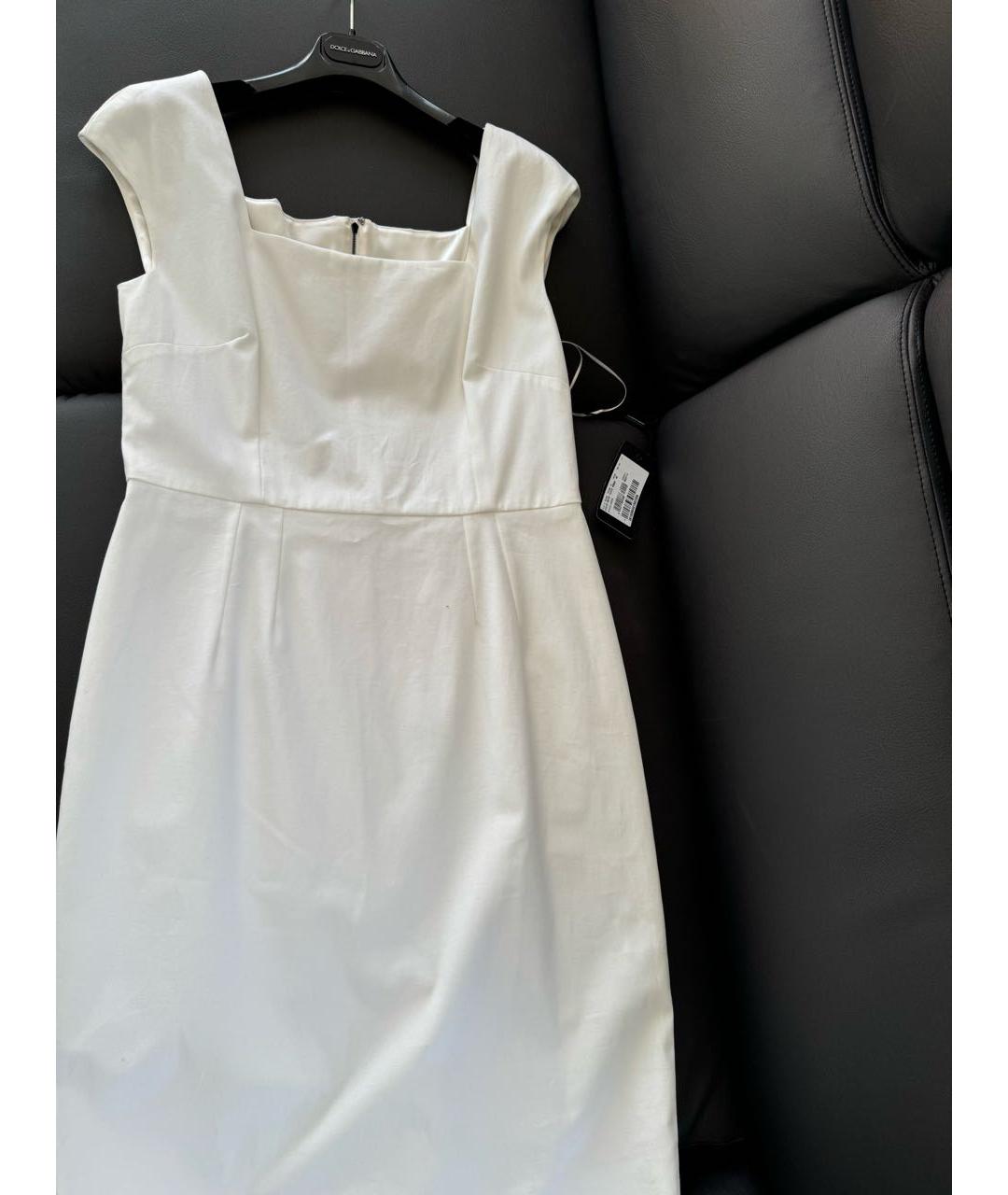 DOLCE&GABBANA Белое хлопковое платье, фото 4