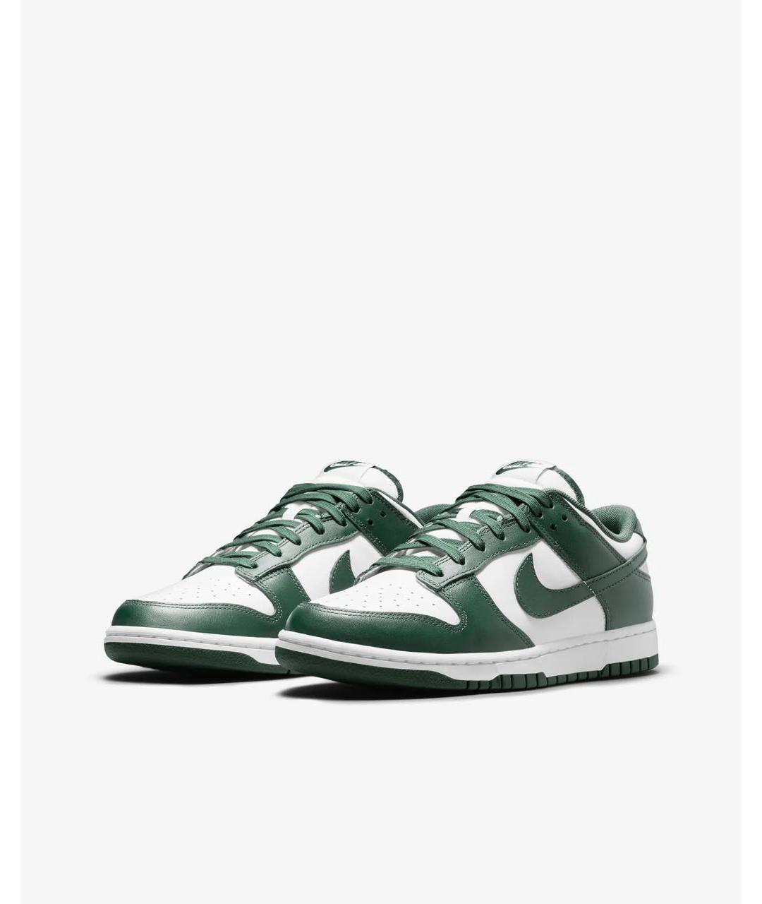 NIKE Зеленые кожаные низкие кроссовки / кеды, фото 2