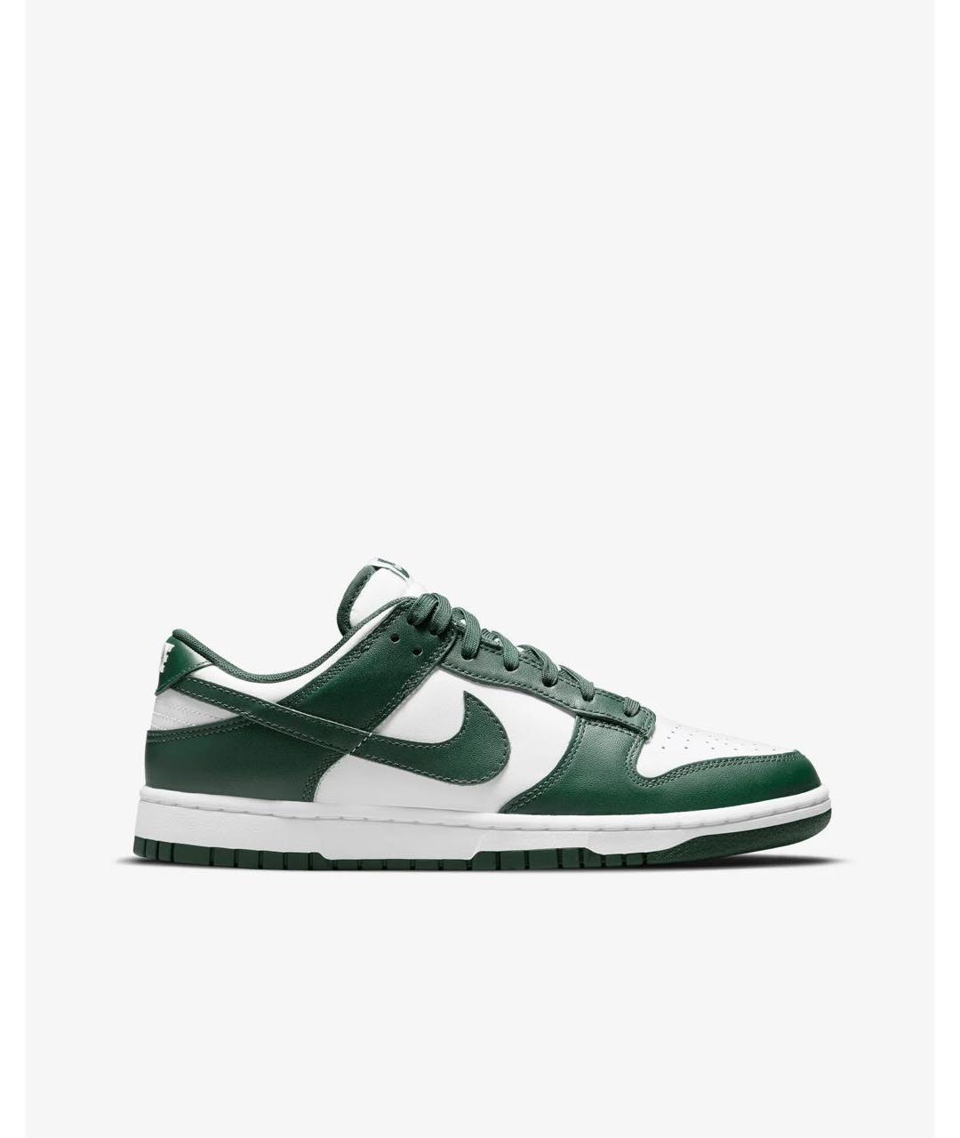 NIKE Зеленые кожаные низкие кроссовки / кеды, фото 5