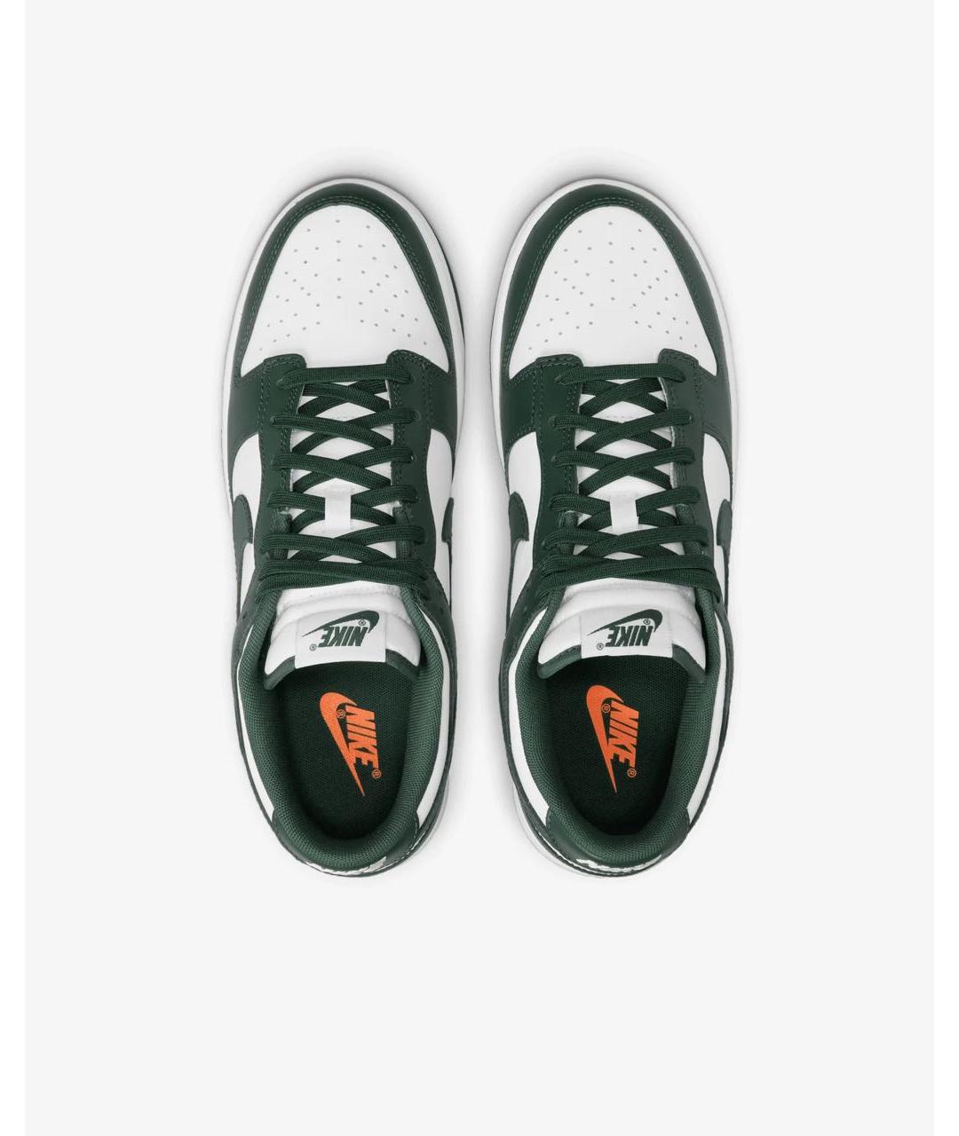 NIKE Зеленые кожаные низкие кроссовки / кеды, фото 3