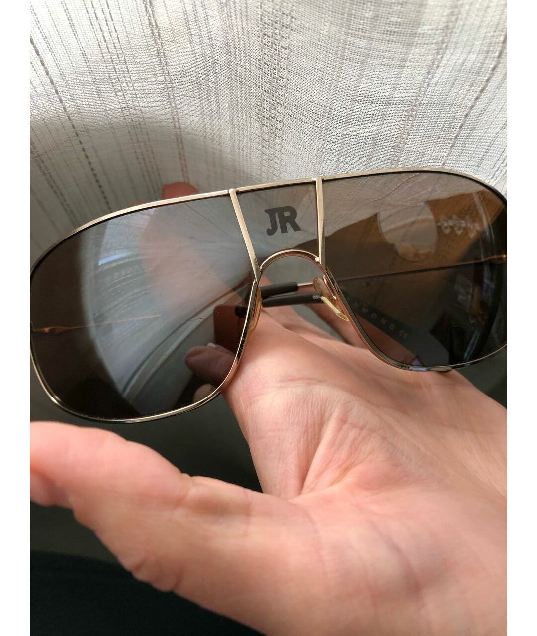 JOHN RICHMOND Золотые металлические солнцезащитные очки, фото 5