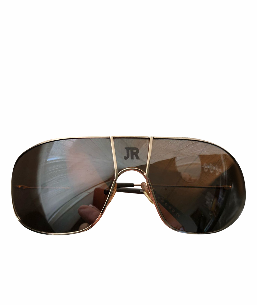 JOHN RICHMOND Золотые металлические солнцезащитные очки, фото 1