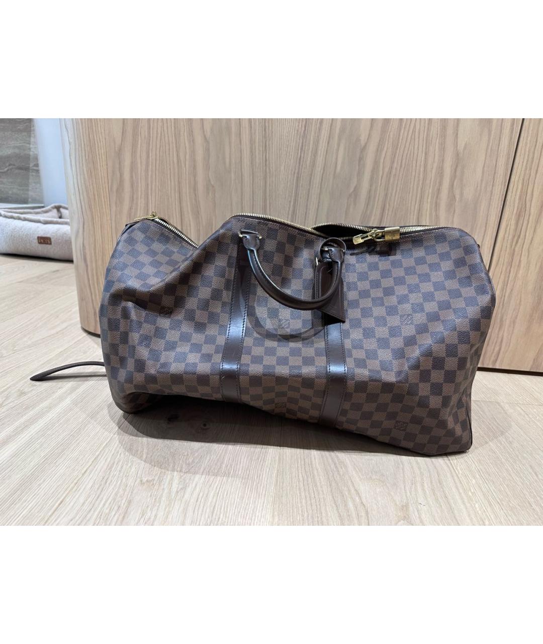 LOUIS VUITTON PRE-OWNED Коричневая дорожная/спортивная сумка, фото 5