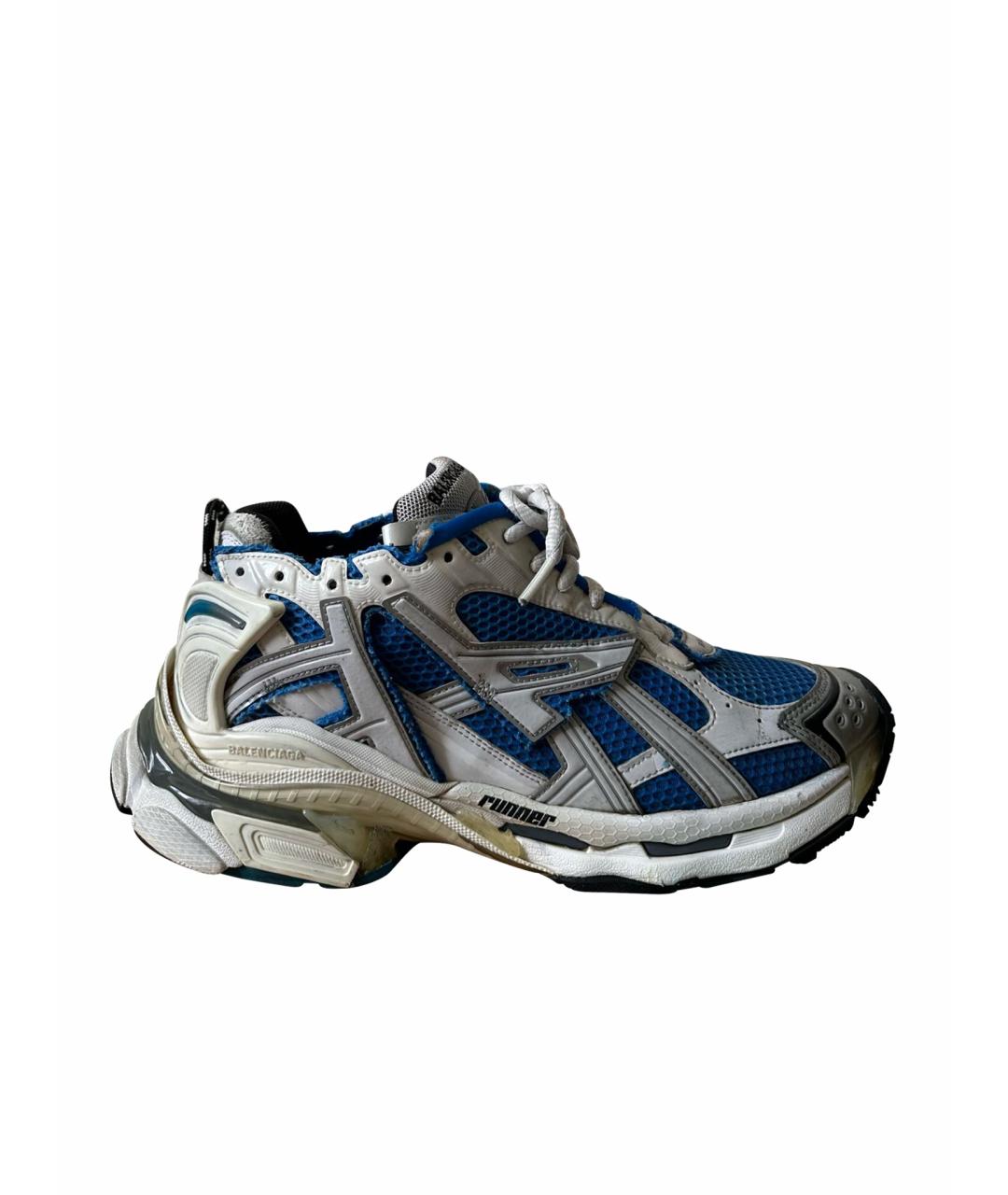 BALENCIAGA Голубые синтетические низкие кроссовки / кеды, фото 1