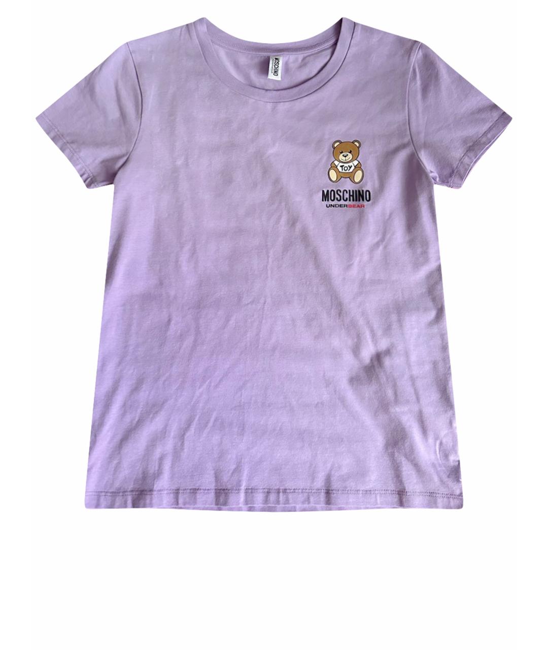 MOSCHINO UNDERWEAR Фиолетовая хлопковая футболка, фото 1