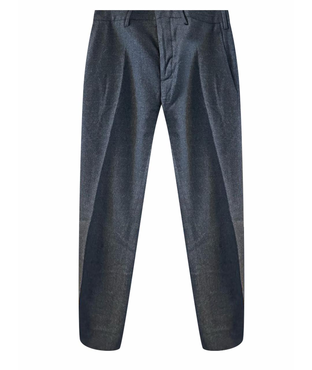 CORTIGIANI Антрацитовые шерстяные классические брюки, фото 1