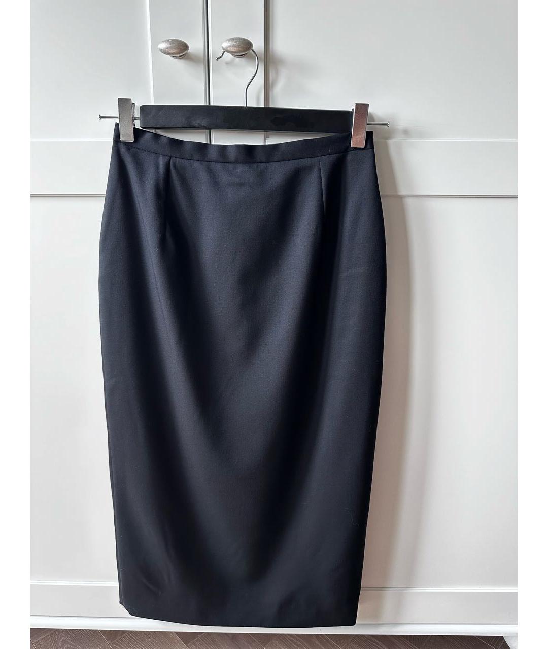 STELLA MCCARTNEY Темно-синяя шерстяная юбка миди, фото 6