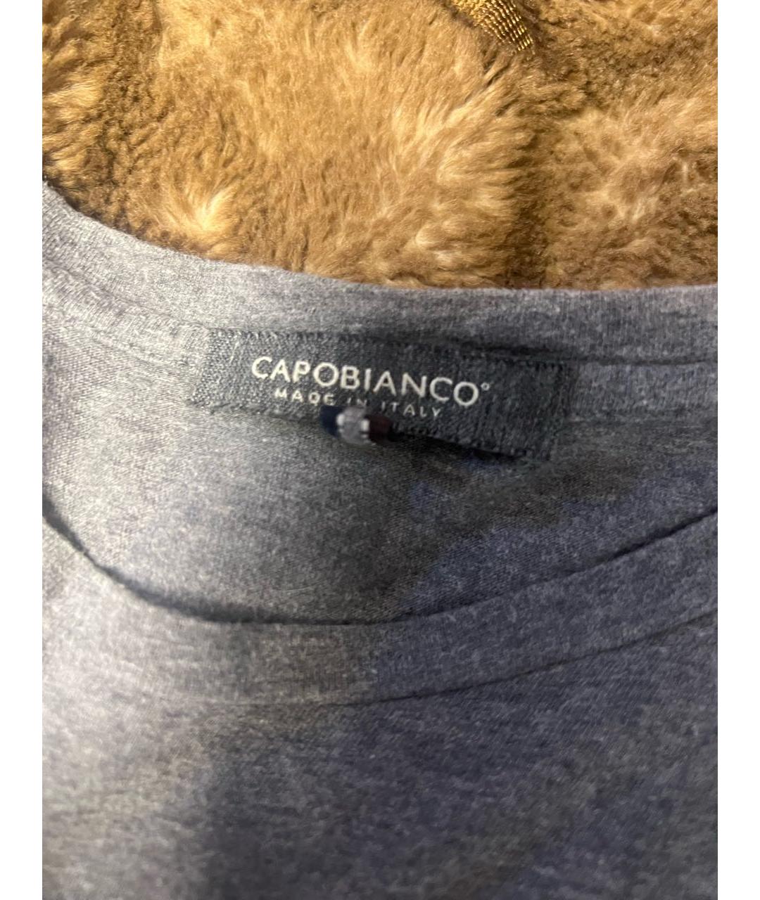 CAPOBIANCO Серая хлопко-шерстяная футболка, фото 3