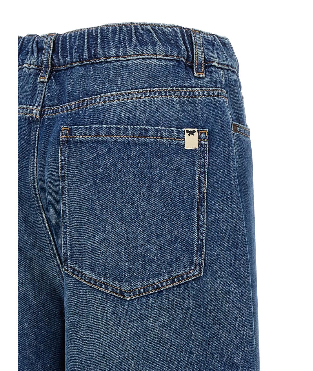 WEEKEND MAX MARA Синие хлопковые прямые джинсы, фото 4
