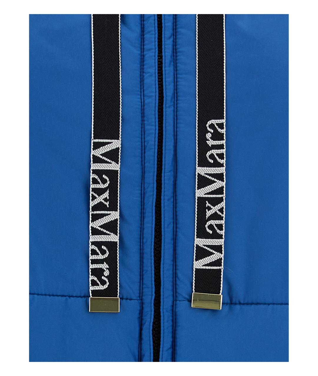 MAX MARA Голубая полиэстеровая куртка, фото 4