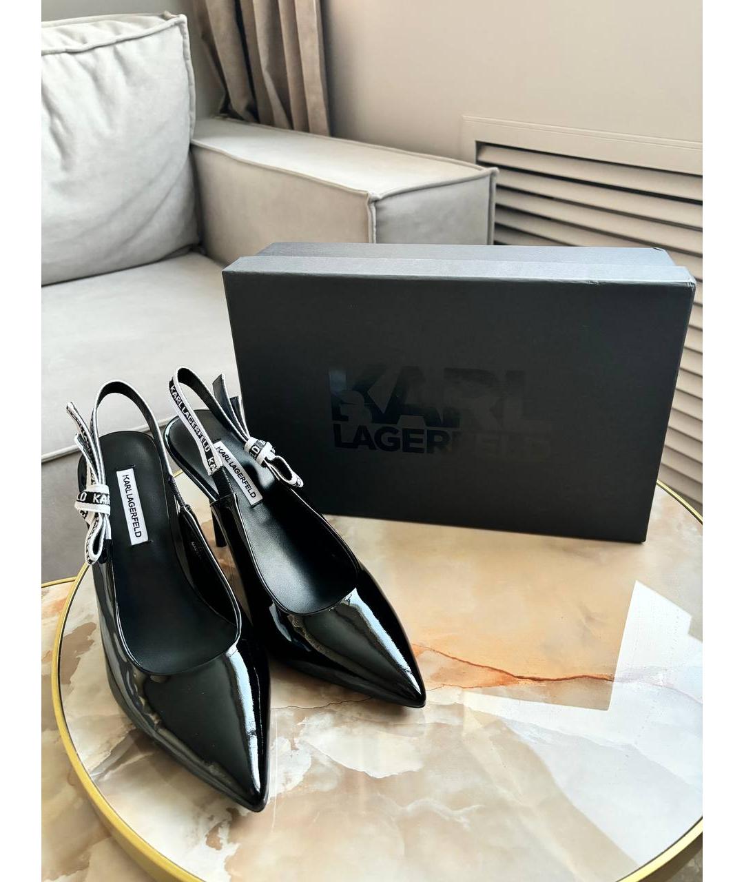 KARL LAGERFELD Черные кожаные туфли, фото 2