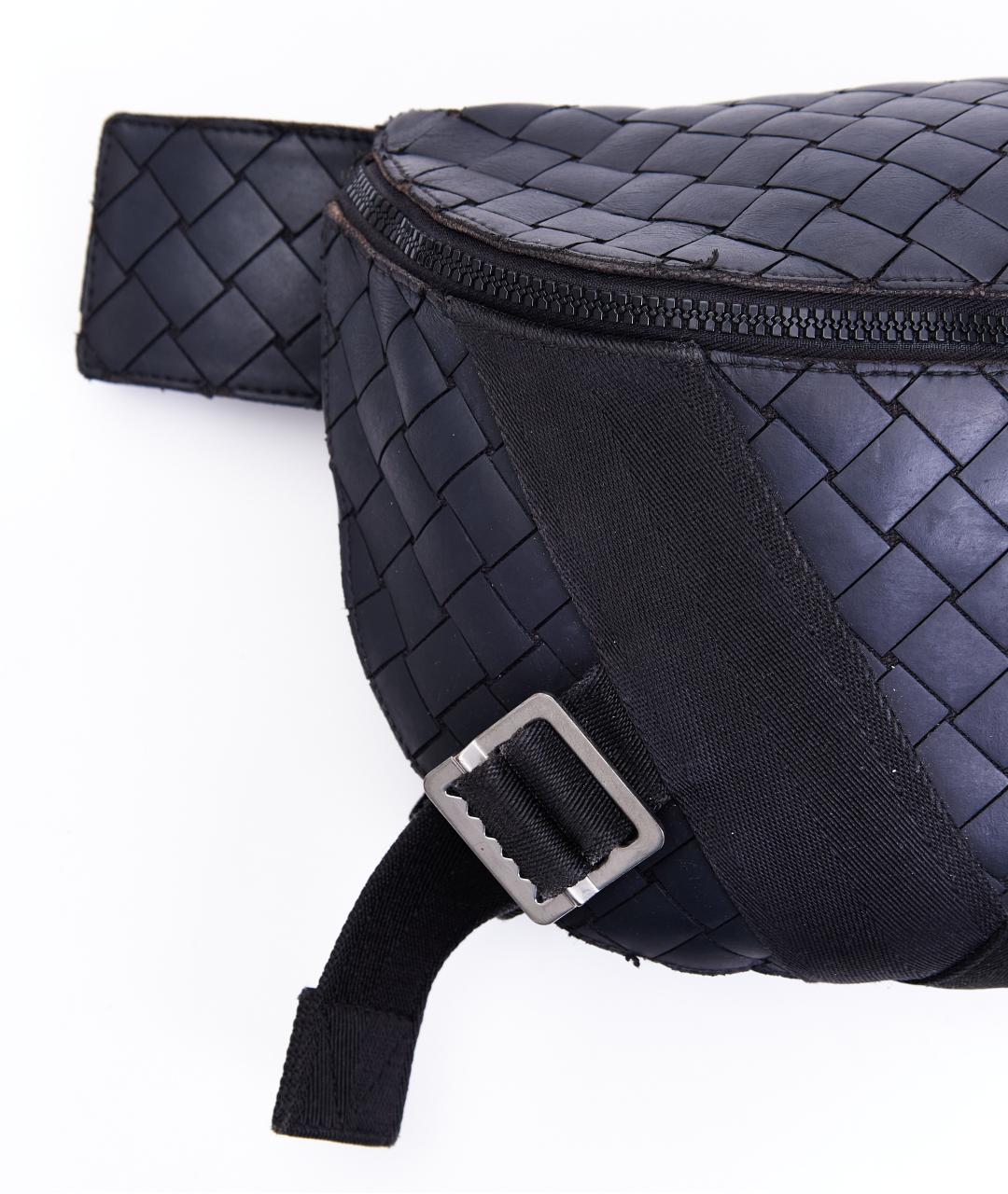 BOTTEGA VENETA Черная кожаная поясная сумка, фото 4