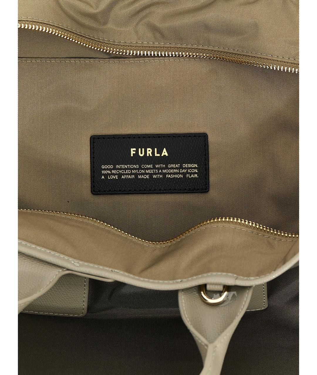 FURLA Серая синтетическая сумка тоут, фото 4