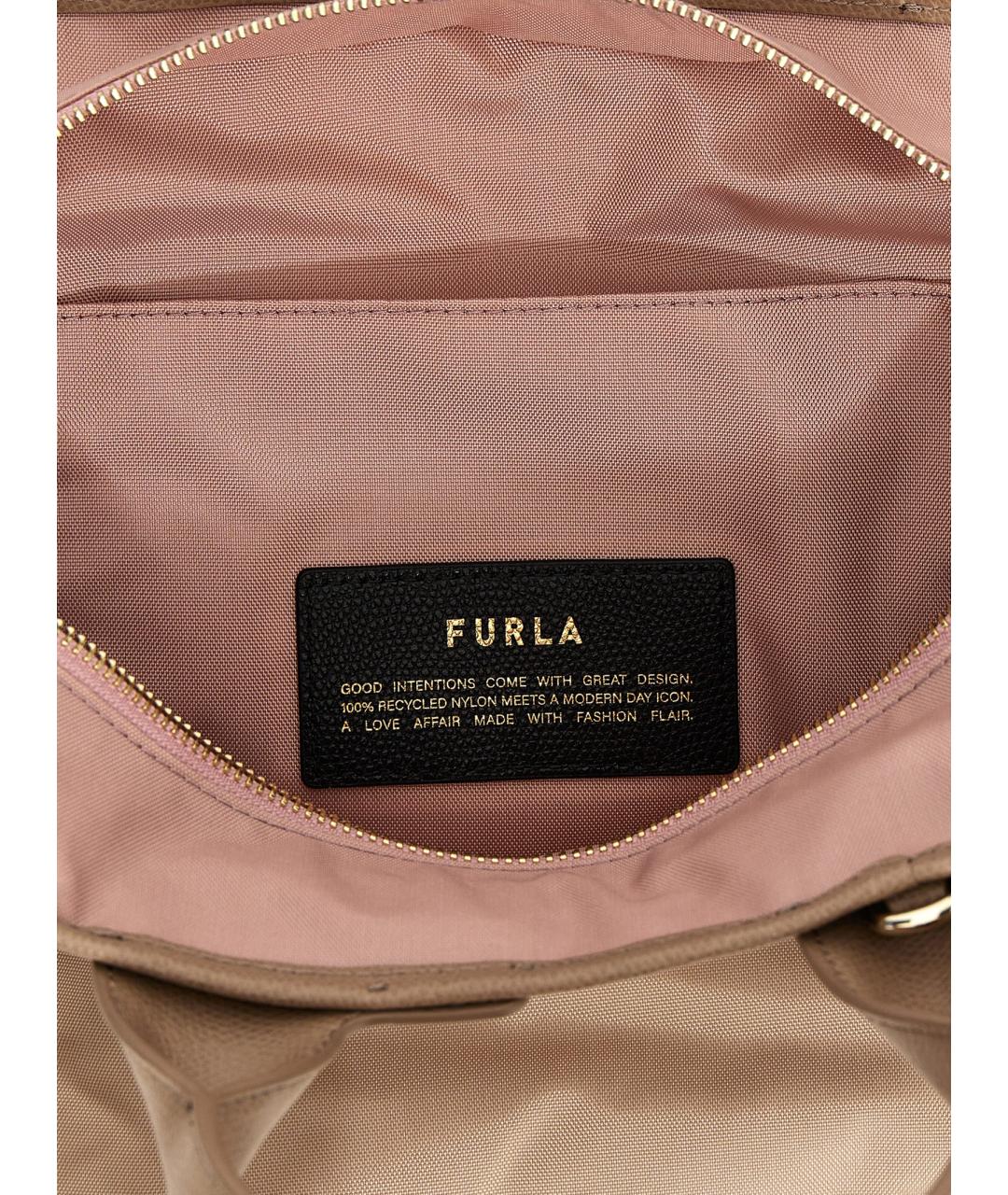 FURLA Бежевая синтетическая сумка тоут, фото 4