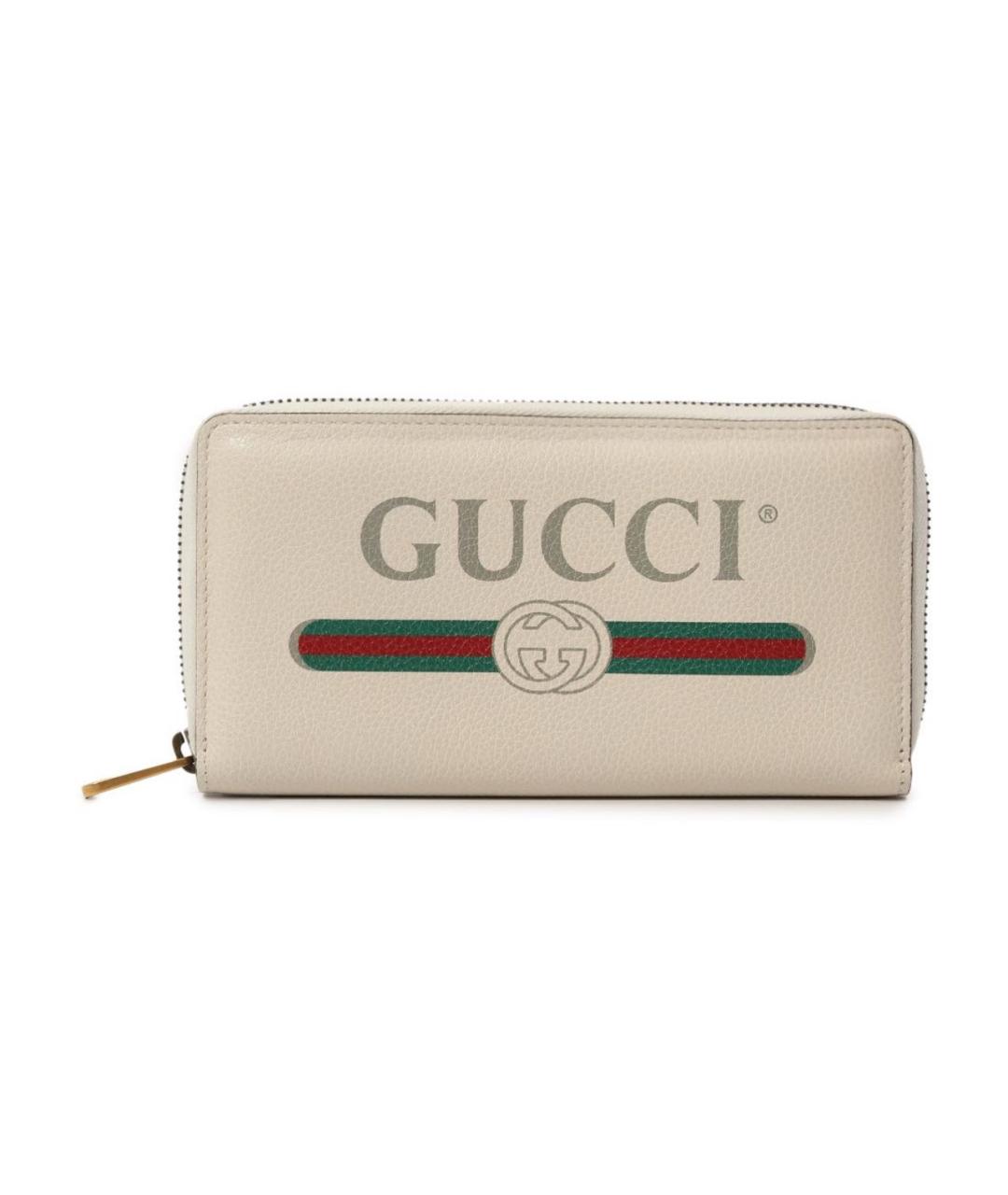 GUCCI Бежевый кожаный кошелек, фото 1