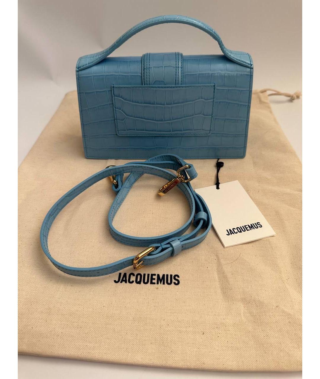 JACQUEMUS Голубая сумка через плечо из лакированной кожи, фото 3