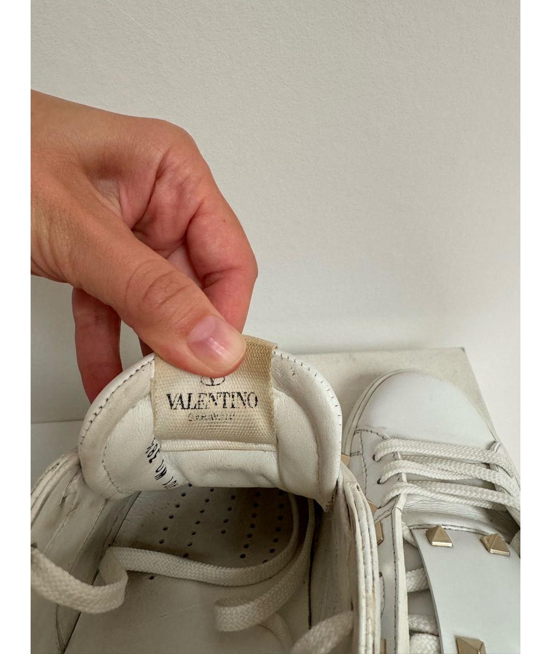VALENTINO Белые кожаные кроссовки, фото 7