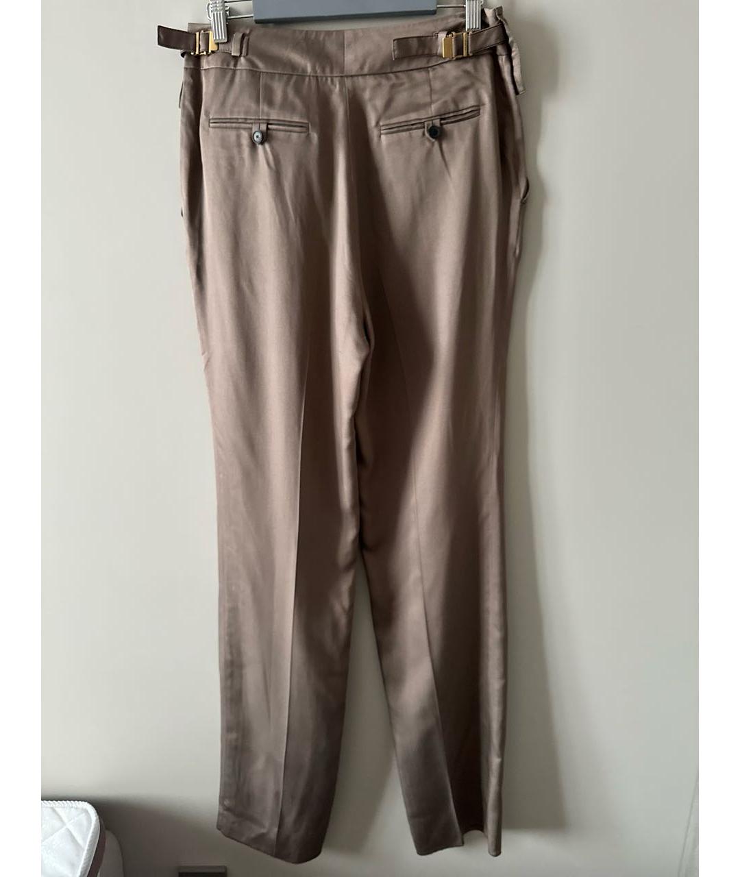 GUCCI Коричневые шелковые брюки широкие, фото 2