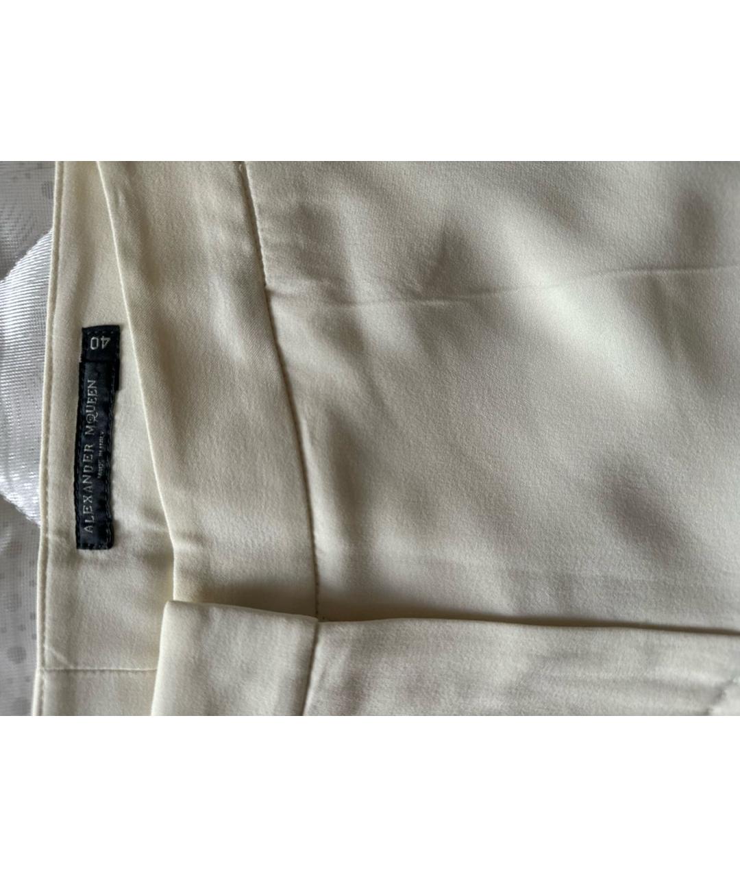 ALEXANDER MCQUEEN Белые вискозные брюки узкие, фото 3
