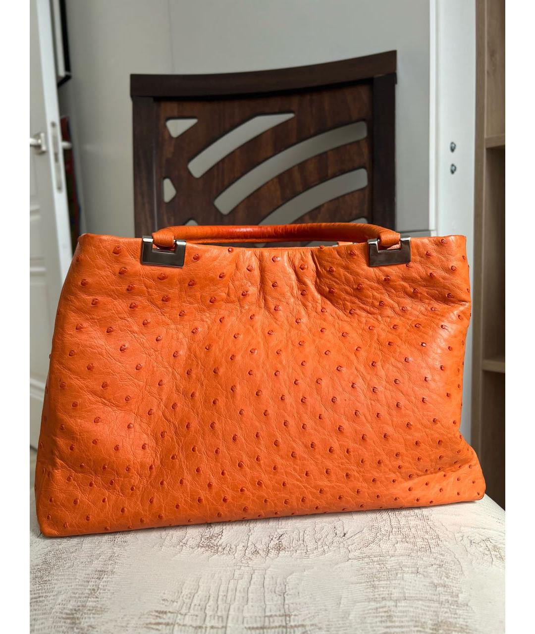 ZILLI Оранжевая кожаная сумка тоут, фото 3