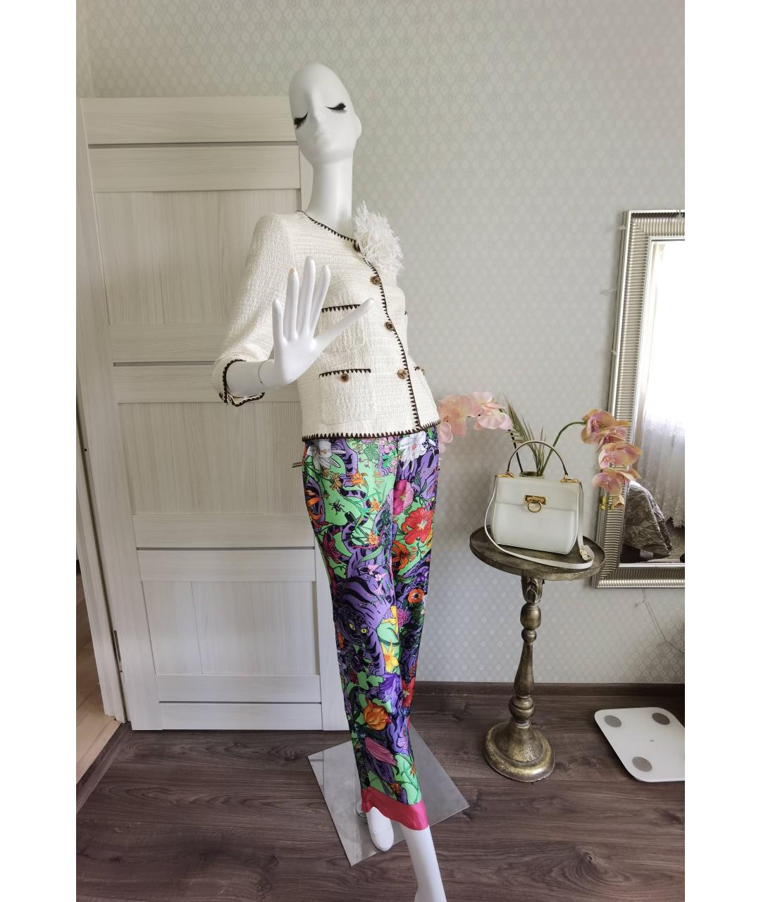 GUCCI Мульти шелковые брюки широкие, фото 7
