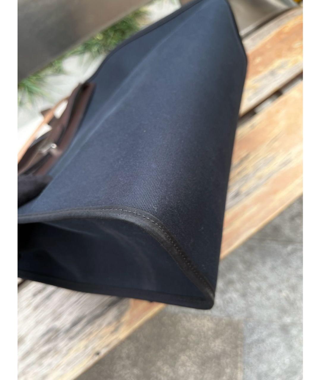 HERMES PRE-OWNED Черная тканевая сумка с короткими ручками, фото 8
