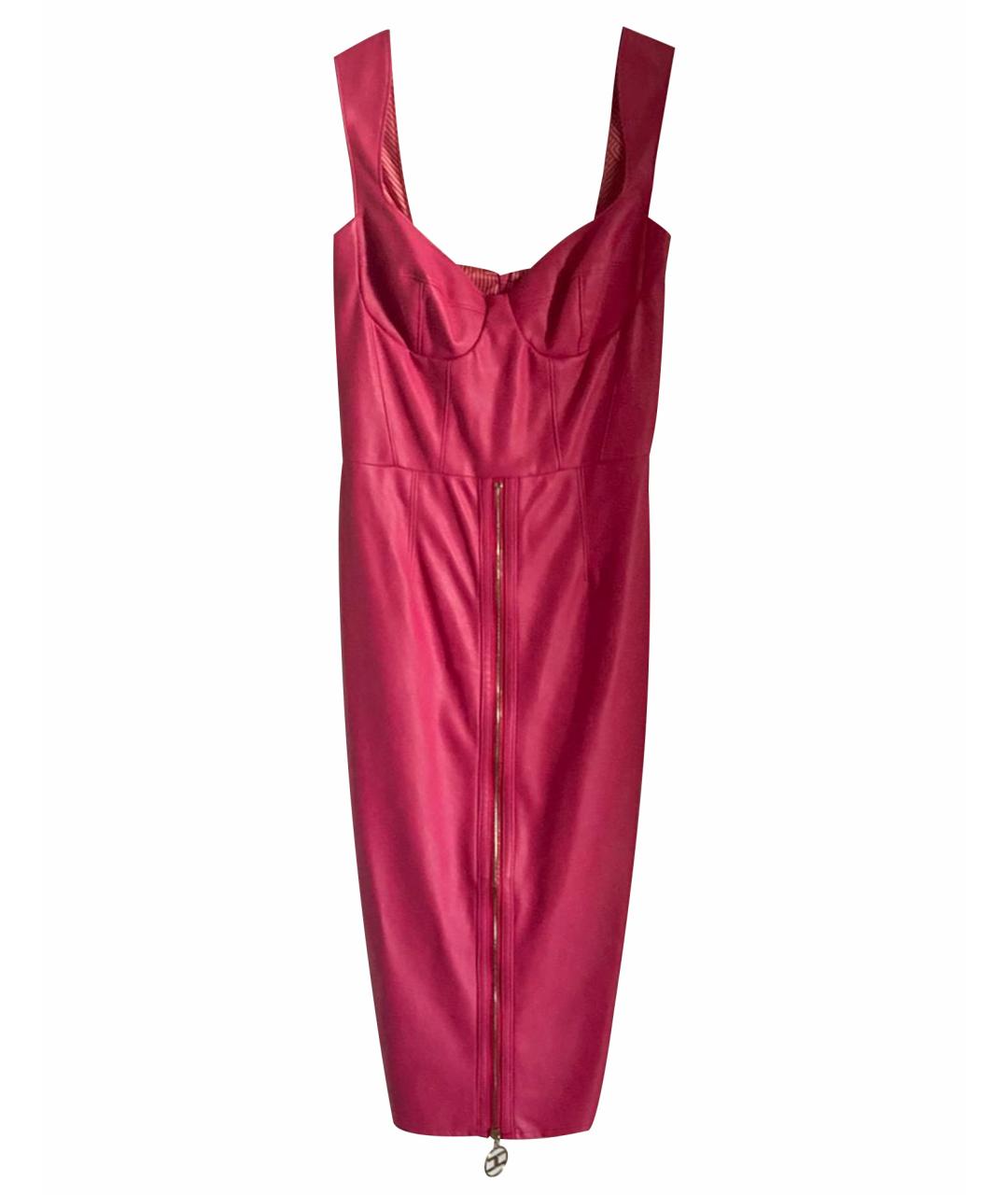 ELISABETTA FRANCHI Розовое полиэстеровое коктейльное платье, фото 1
