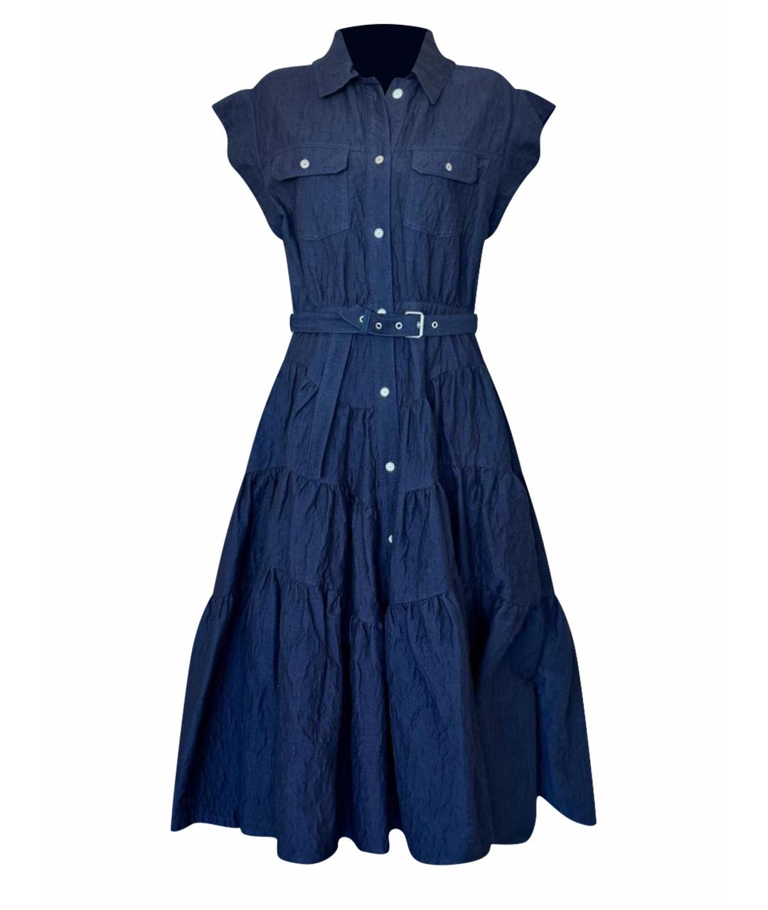 CHRISTIAN DIOR PRE-OWNED Синее хлопко-эластановое коктейльное платье, фото 1