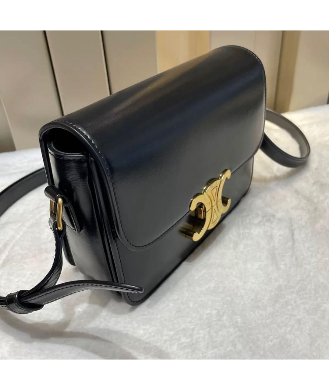 CELINE PRE-OWNED Черная кожаная сумка через плечо, фото 7