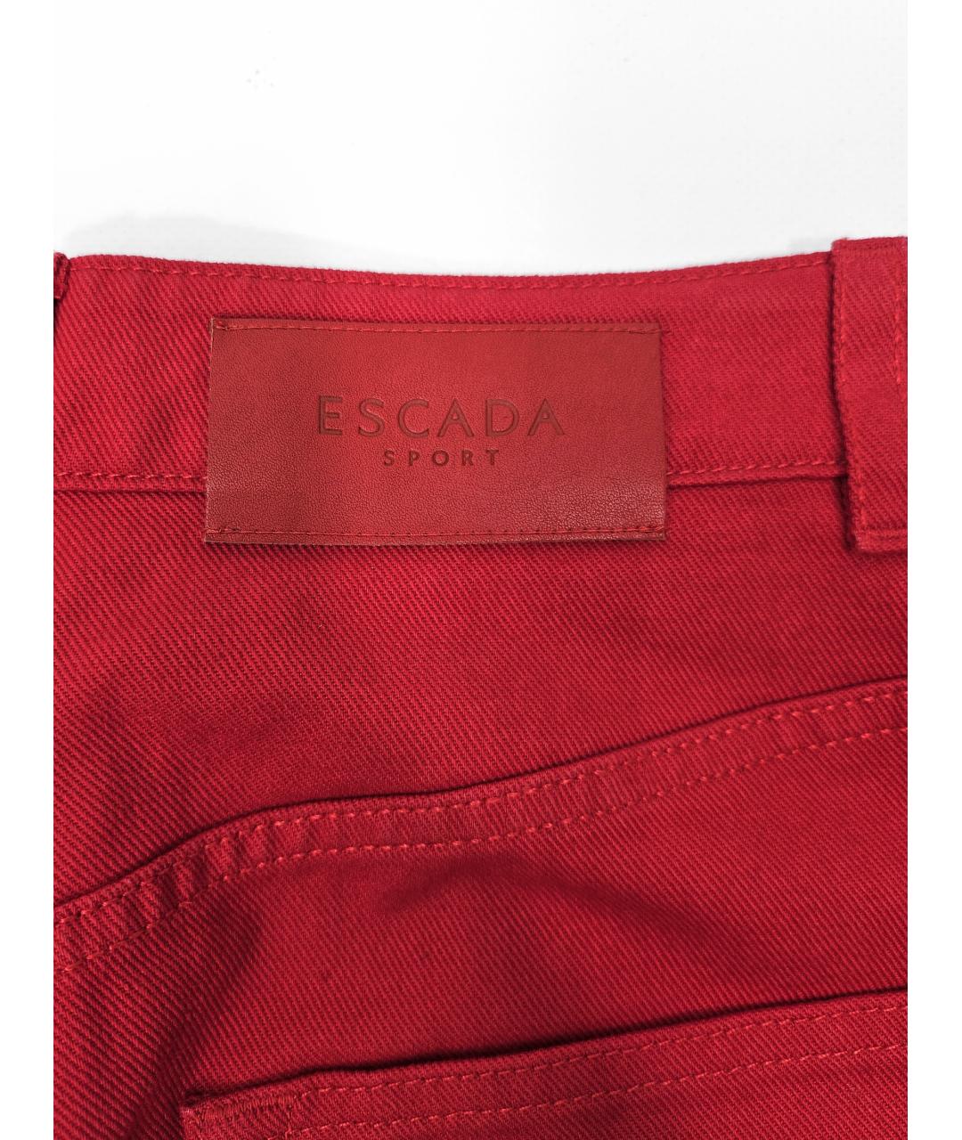 ESCADA Красные хлопковые прямые джинсы, фото 6