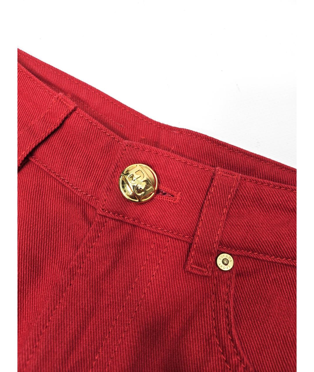 ESCADA Красные хлопковые прямые джинсы, фото 4
