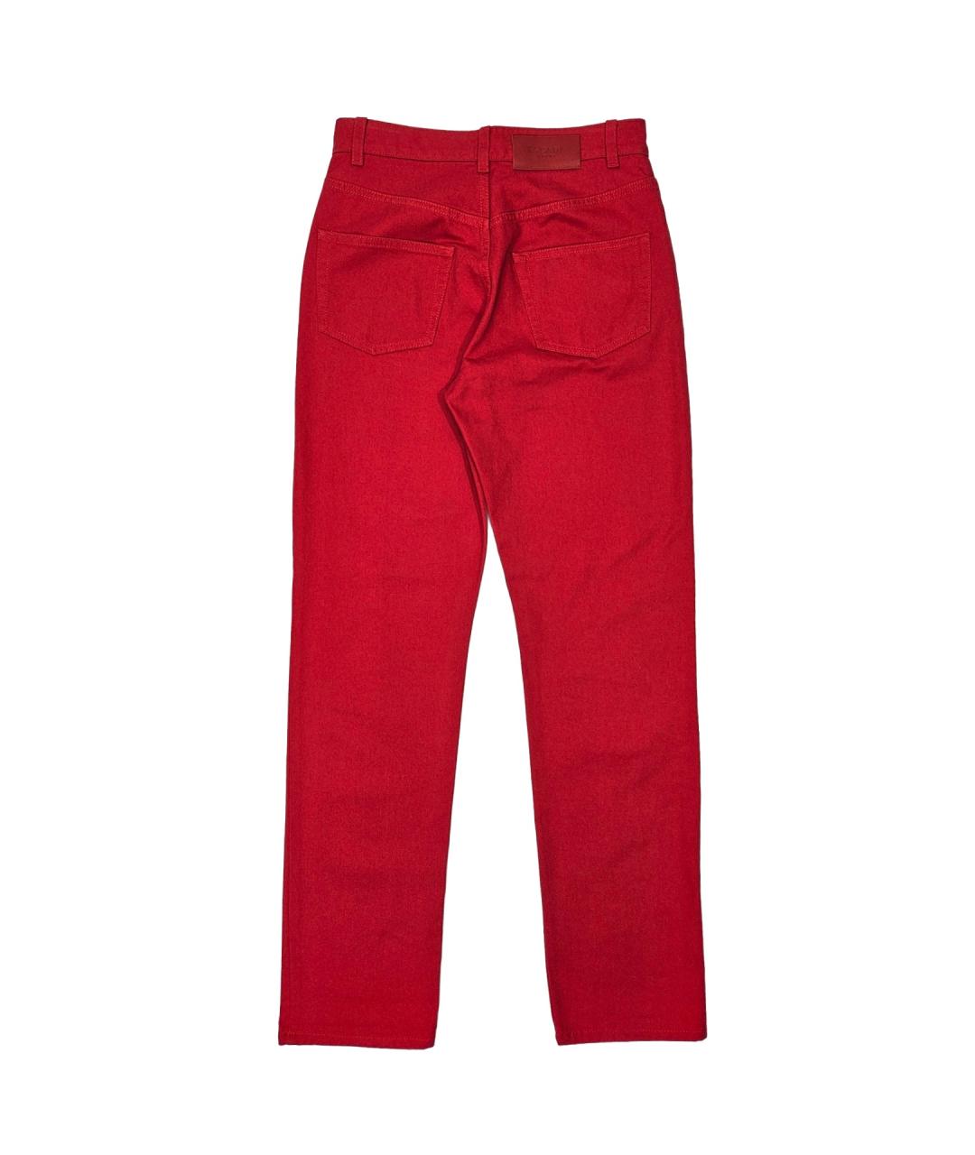 ESCADA Красные хлопковые прямые джинсы, фото 2