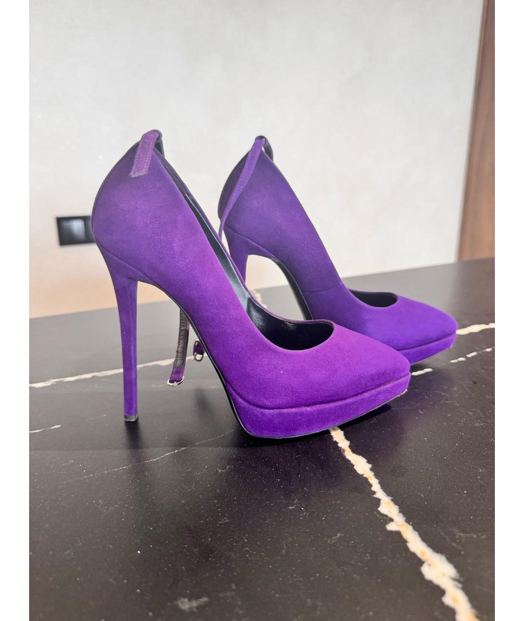 GIUSEPPE ZANOTTI DESIGN Фиолетовые замшевые туфли, фото 7