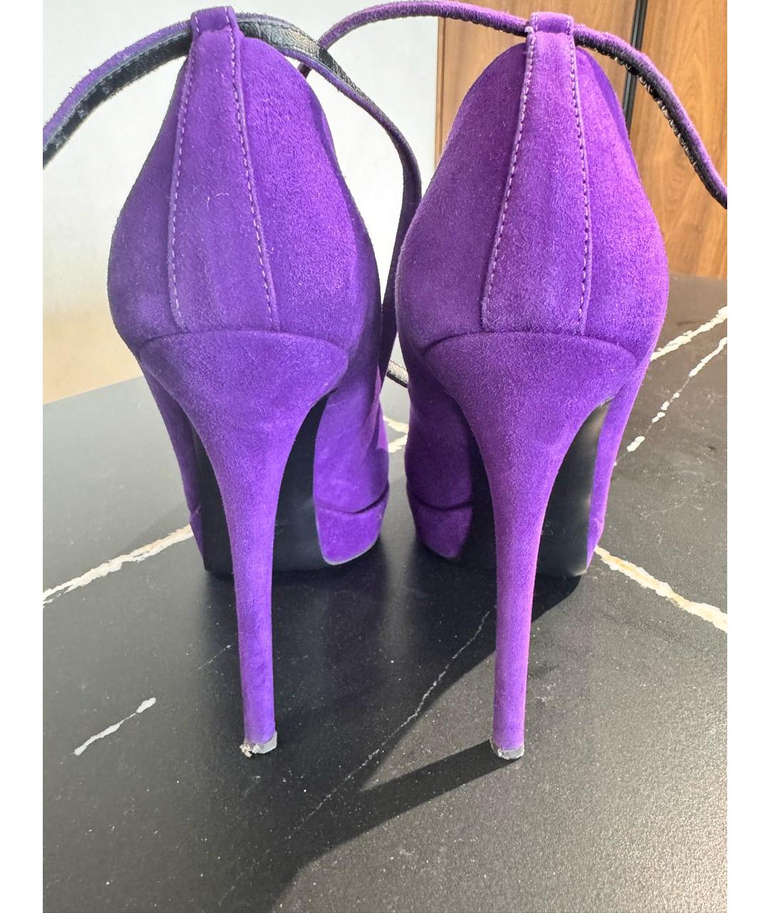 GIUSEPPE ZANOTTI DESIGN Фиолетовые замшевые туфли, фото 4