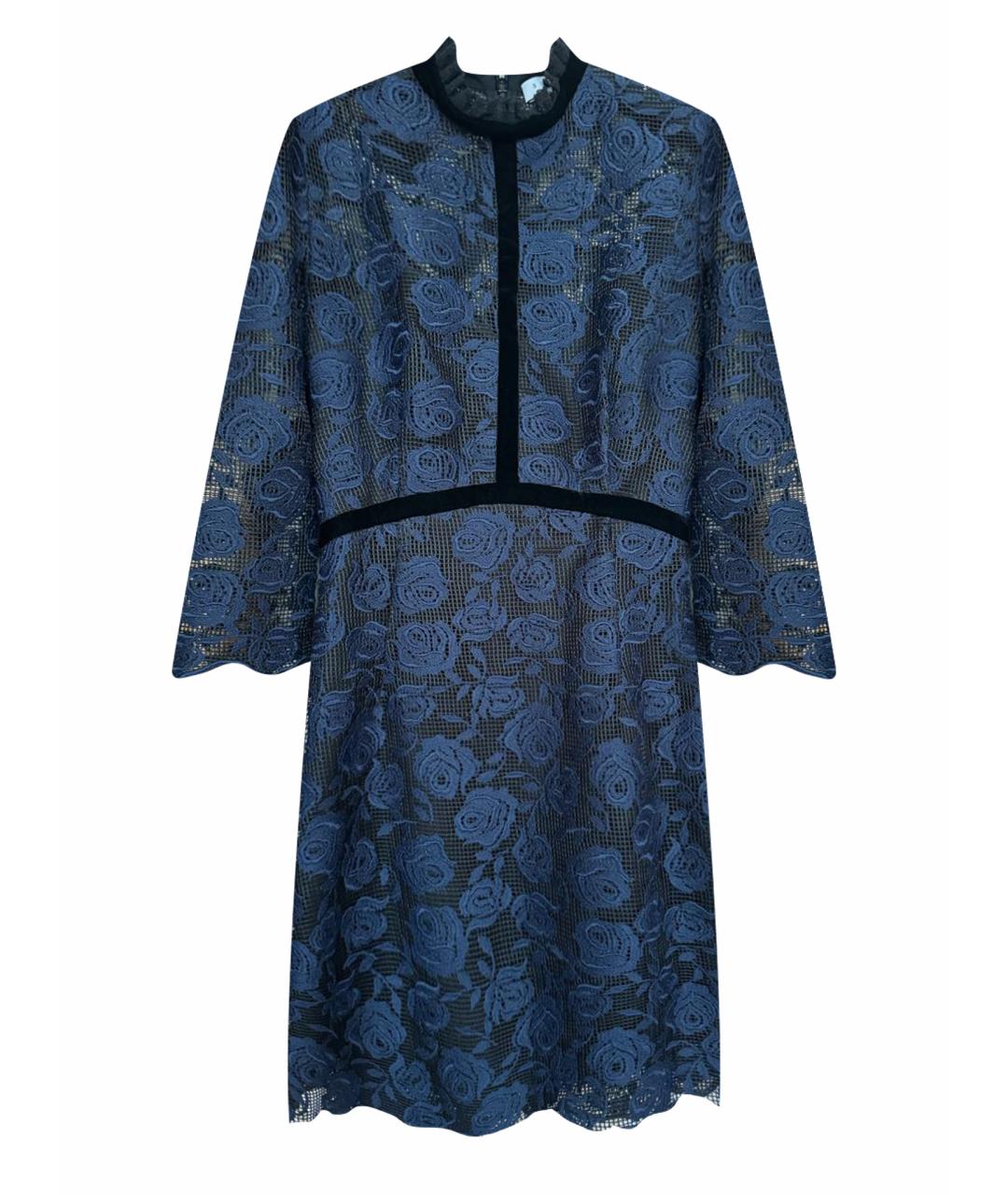 SANDRO Темно-синее полиэстеровое коктейльное платье, фото 1