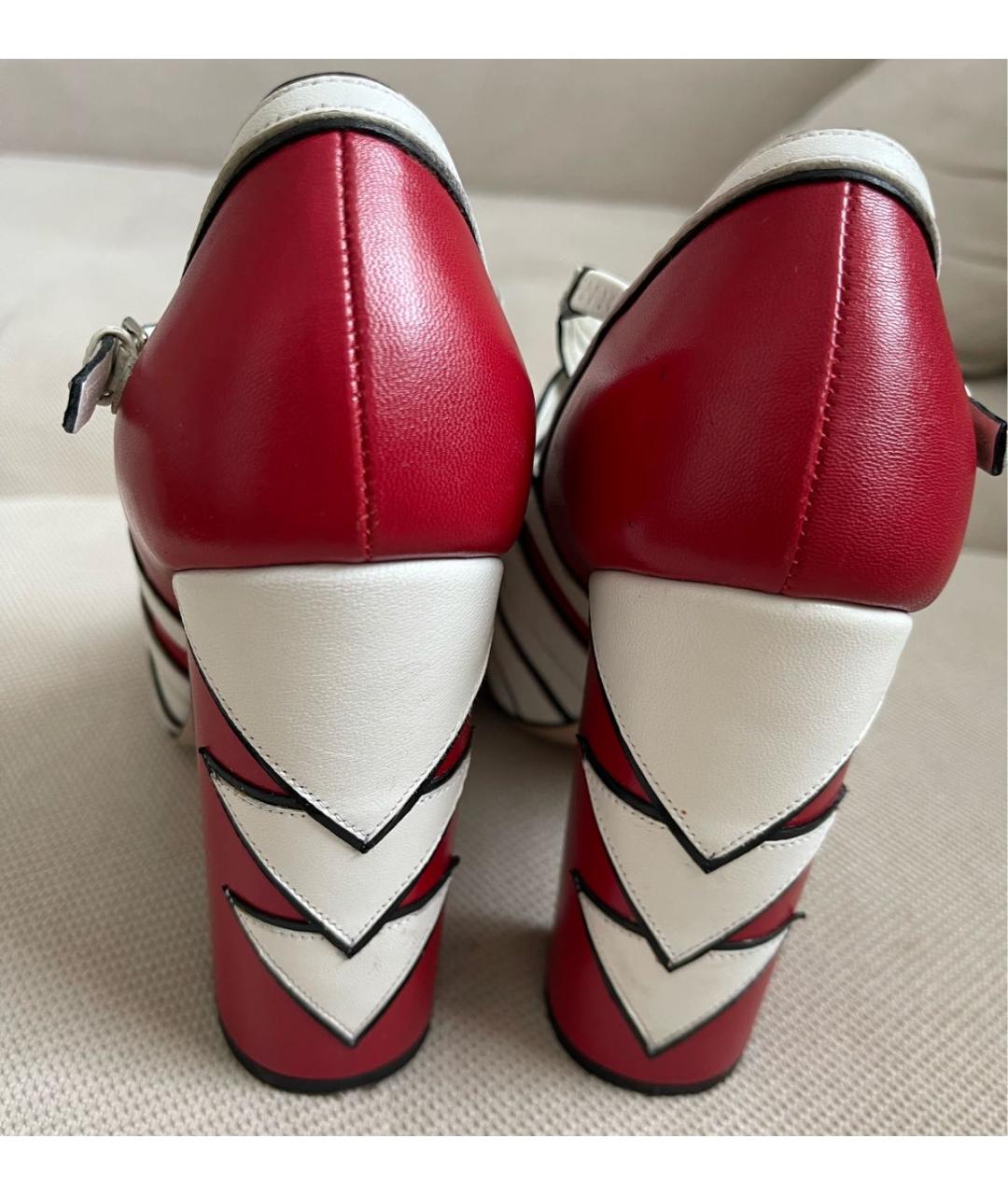MIU MIU Красные кожаные туфли, фото 3