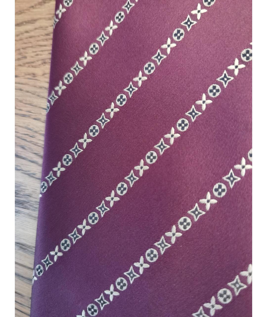 LOUIS VUITTON PRE-OWNED Бордовый шелковый галстук, фото 9