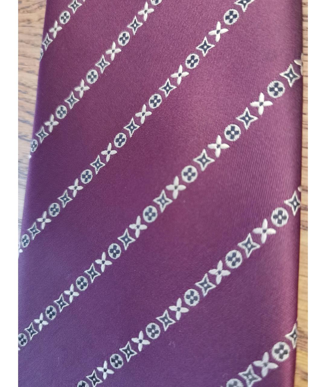 LOUIS VUITTON PRE-OWNED Бордовый шелковый галстук, фото 4