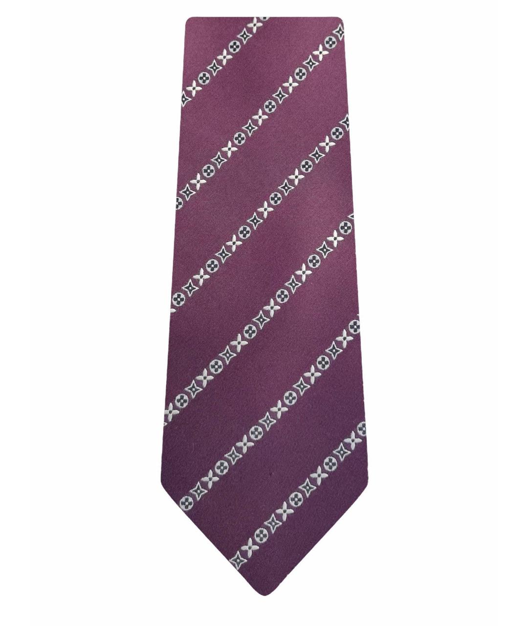 LOUIS VUITTON Бордовый шелковый галстук, фото 1