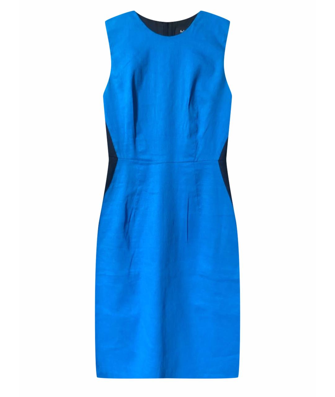 PAUL SMITH Синее льняное повседневное платье, фото 1