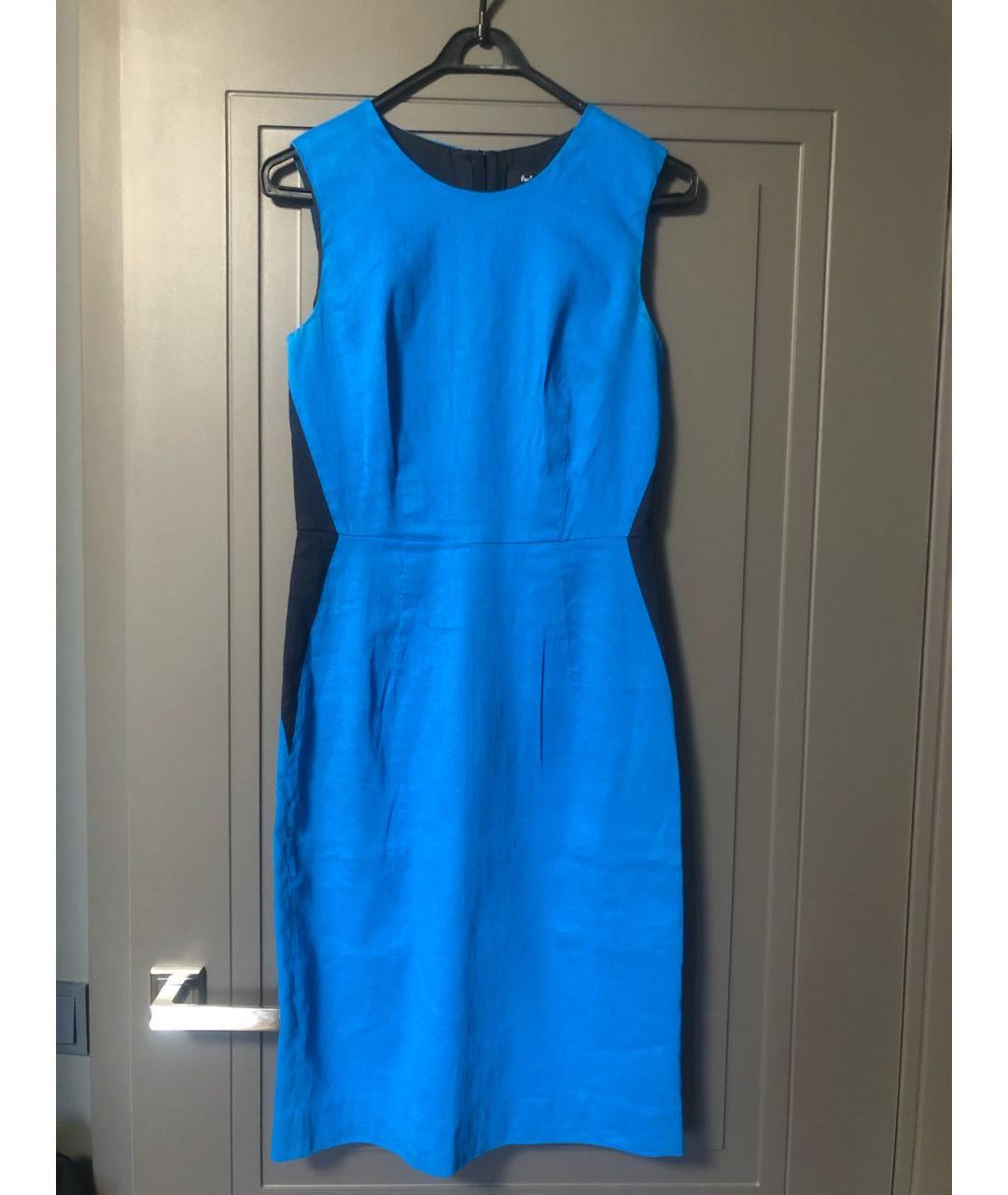 PAUL SMITH Синее льняное повседневное платье, фото 5