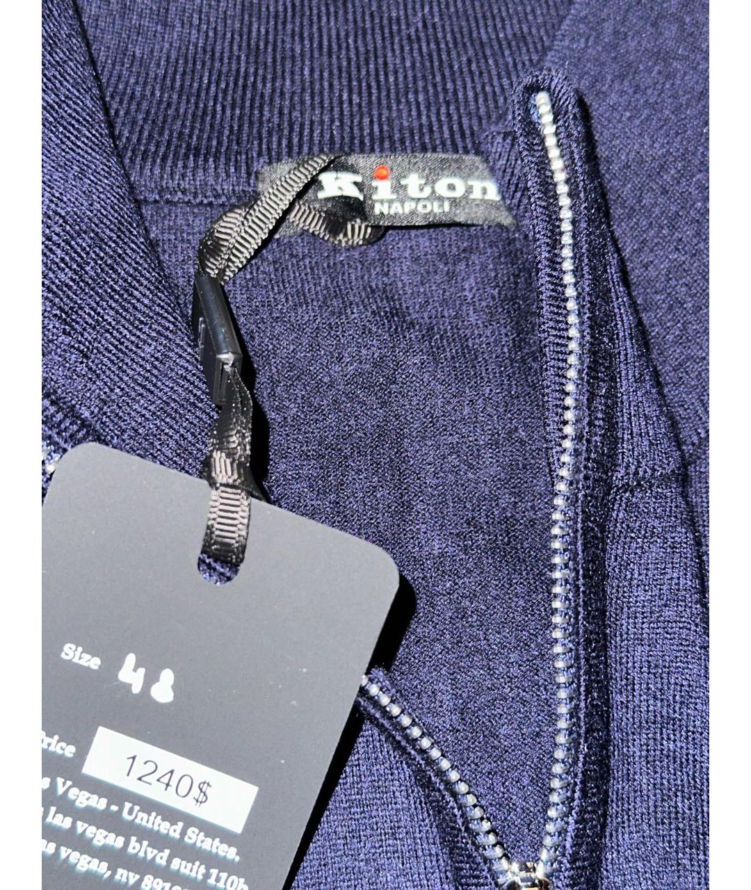 KITON Темно-синий кашемировый джемпер / свитер, фото 2