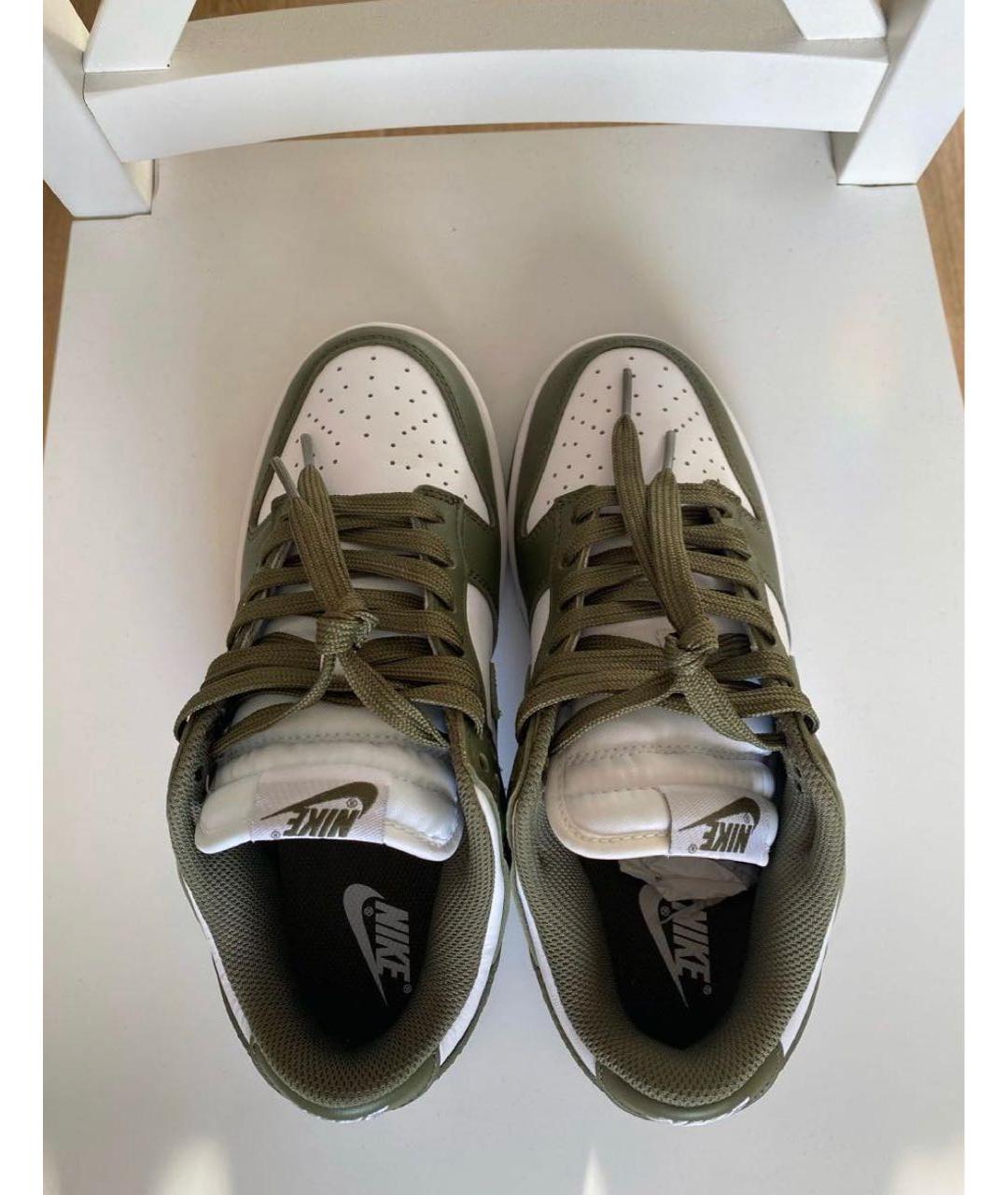 NIKE Хаки кожаные кроссовки, фото 5