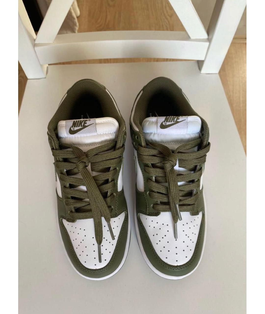 NIKE Хаки кожаные кроссовки, фото 4